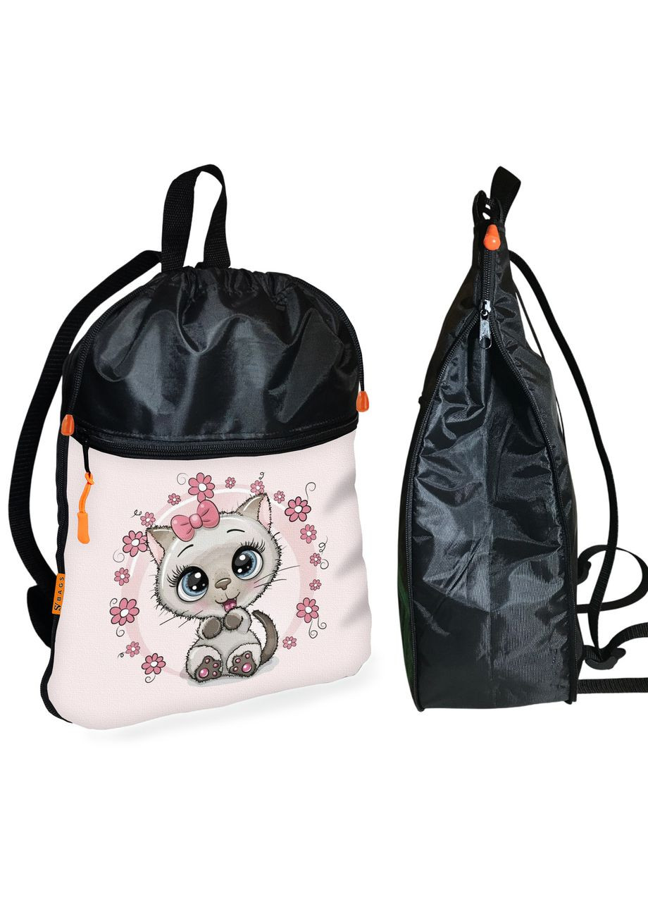 Школьный рюкзак детский с котенком + Сумка для обуви спортивной формы рюкзак-мешок для мальчика (1925) No Brand (328200556)