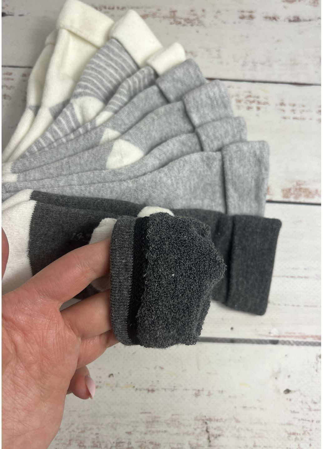 Шкарпетки (набір 5 пар) дитячі махрові Сірий Білий (51/100) Lupilu (366265727)