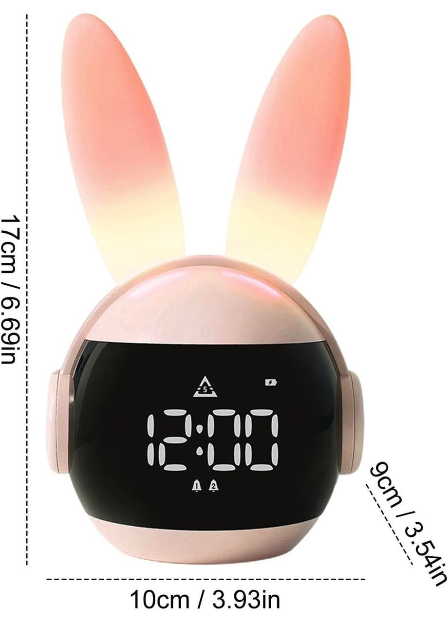 Аккумуляторные ночники-часы F9, Rabbit Alarm Clock and Night Light, Pink VHG (334305021)