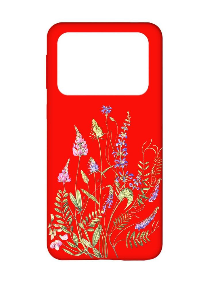 Матовий червоний чохол на Xiaomi Poco X4 Pro 5G:: Квіткова ідилія (принт 382) Creative (360712147)
