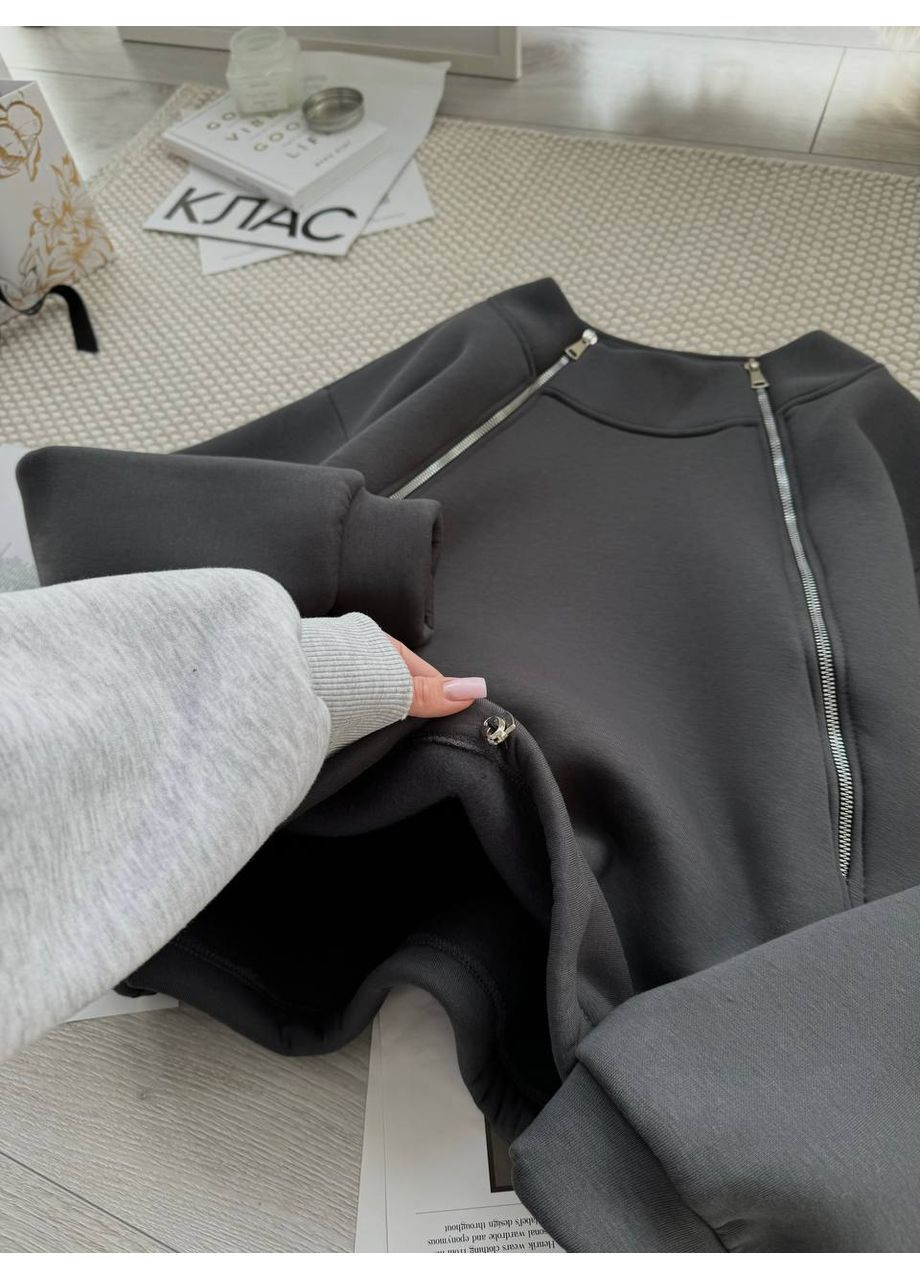 Жіноче худі на флісі з блискавками No Brand Р4939-782/3 (369402601)