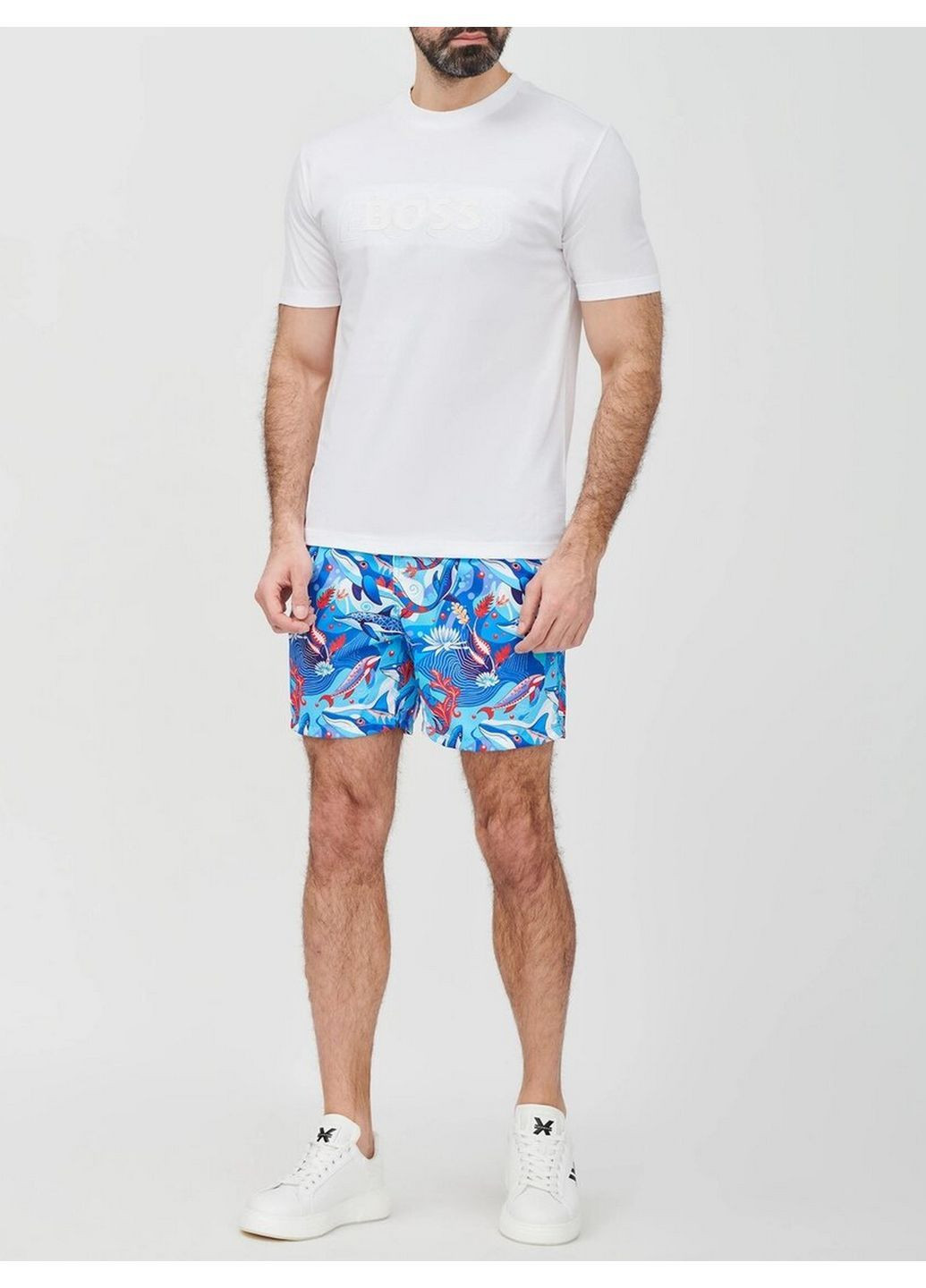 Шорти пляжні 2442p3 Блакитні швидковисихаючі комфортний морський стиль ергономічний крій для відпочинку Geronimo (370369155)