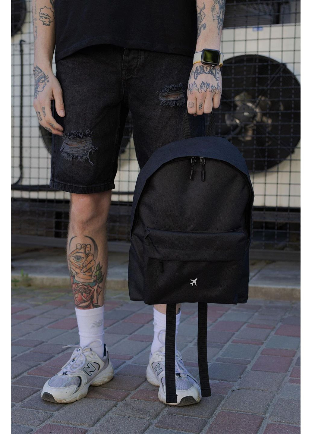 Мужской Повседневный Рюкзак Школьный Compact С Принтом Plane Black Without (360641750)