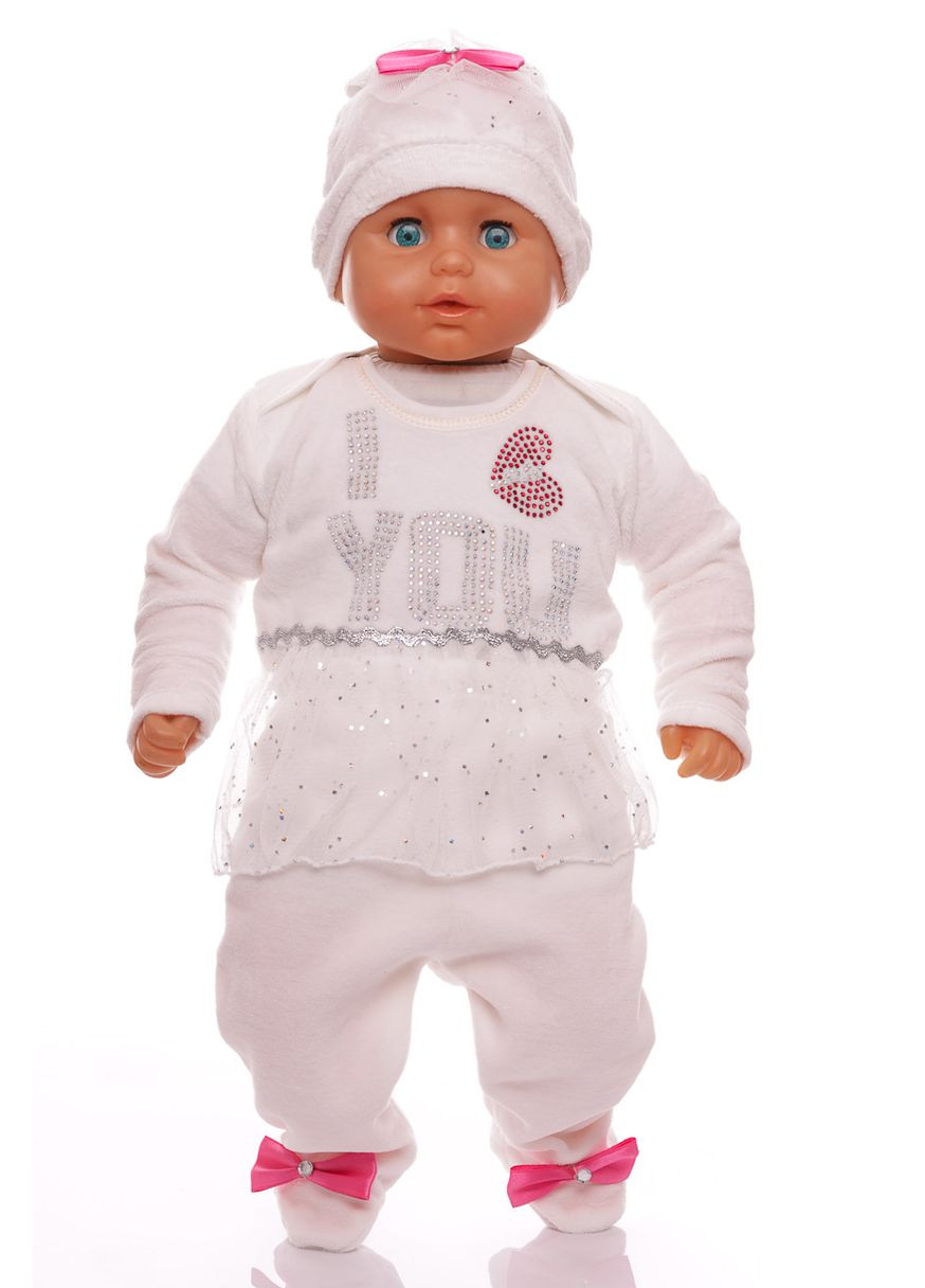 Білий зимній костюм love you 62 см (30043) BABYKROHA