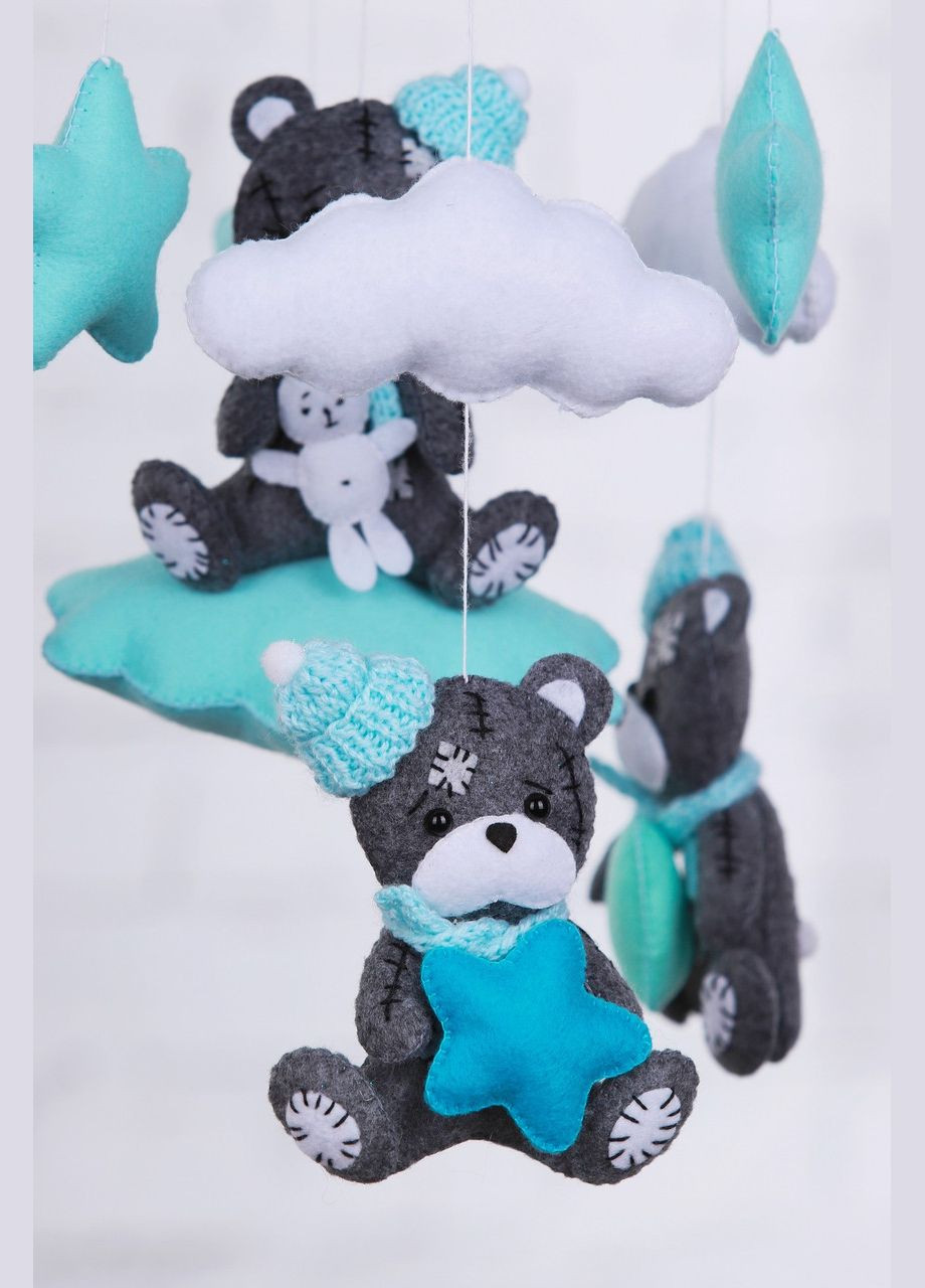 Детский музыкальный мобиль на кроватку для младенцев WooolyWool «Мишки Тедди» с 35 мелодиями (М039) No Brand (342757978)