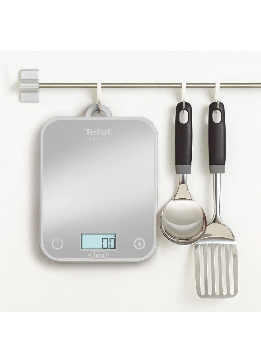 Весы BC50U4V0 кухонные Optiss, 5кг, AAAx2 в комплекте, стекло, серебро Tefal (361965475)
