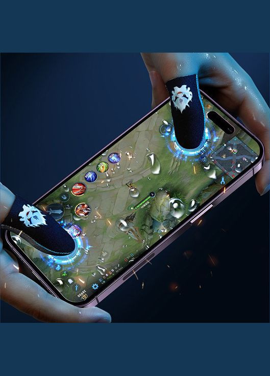 Игровые напальчники Ghost 3.0 черные для игры на телефоне смартфоне носочки для пальцев (светятся в темноте) No Brand (305199933)