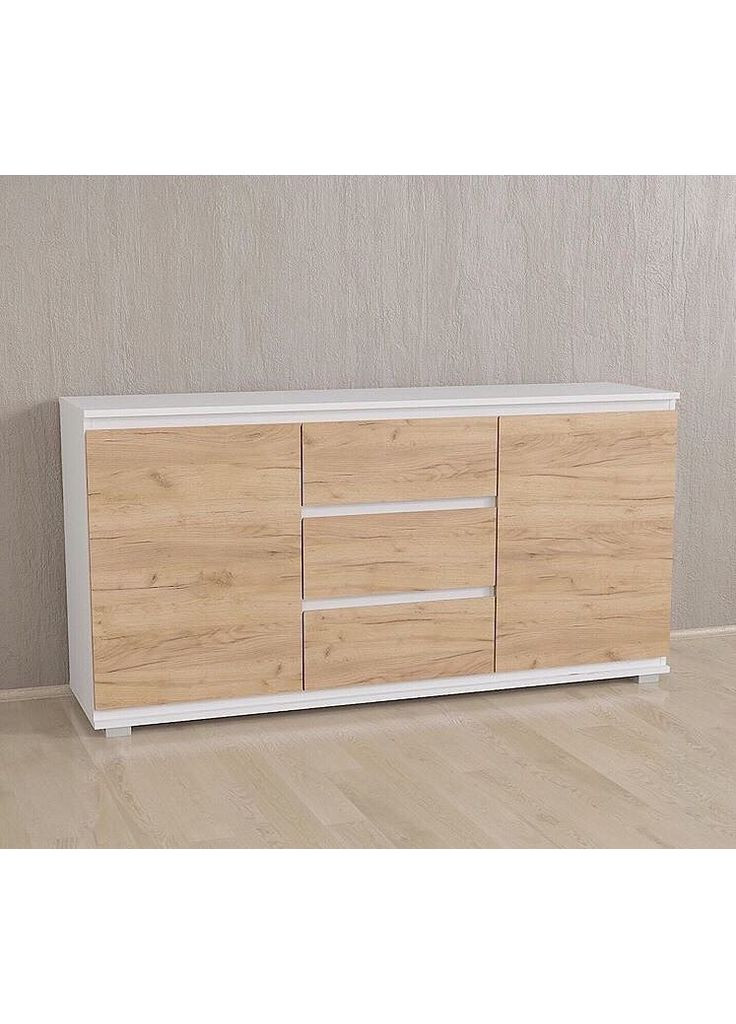 Комод под ТВ, на 3 выдвижных ящика и 2 двери с полками, без ручек B-003 No Brand (371910856)