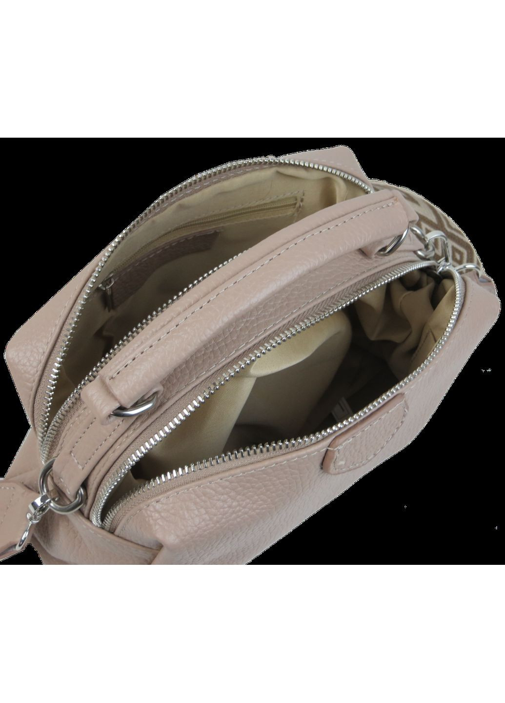 Жіноча шкіряна сумка крос боді бежева Borsacomoda (360893785)