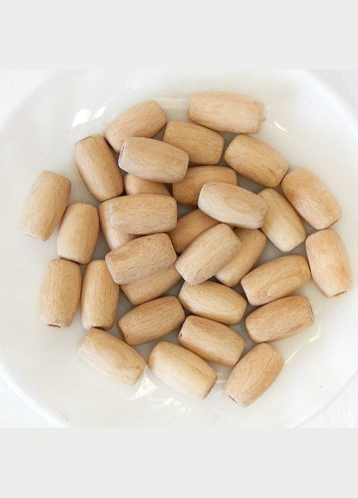 Бусы деревянные (бук) Бочонок, 20х9 мм, некрашеные, 20 шт No Brand (340484793)