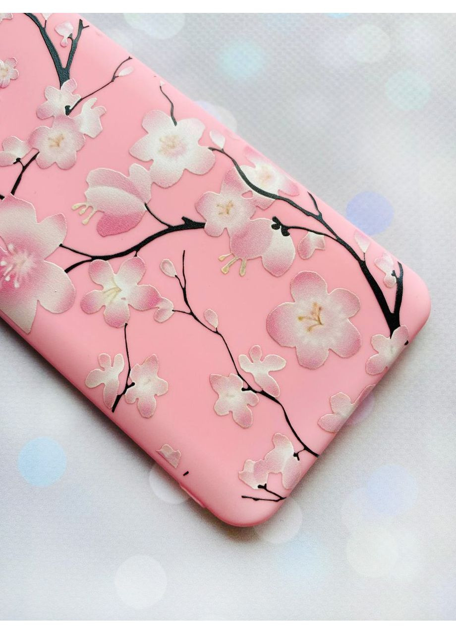 Матовий рожевий чохол на Samsung Galaxy A15 (A155) / M15 Квітуча сакура (принт 282) Creative (360683755)
