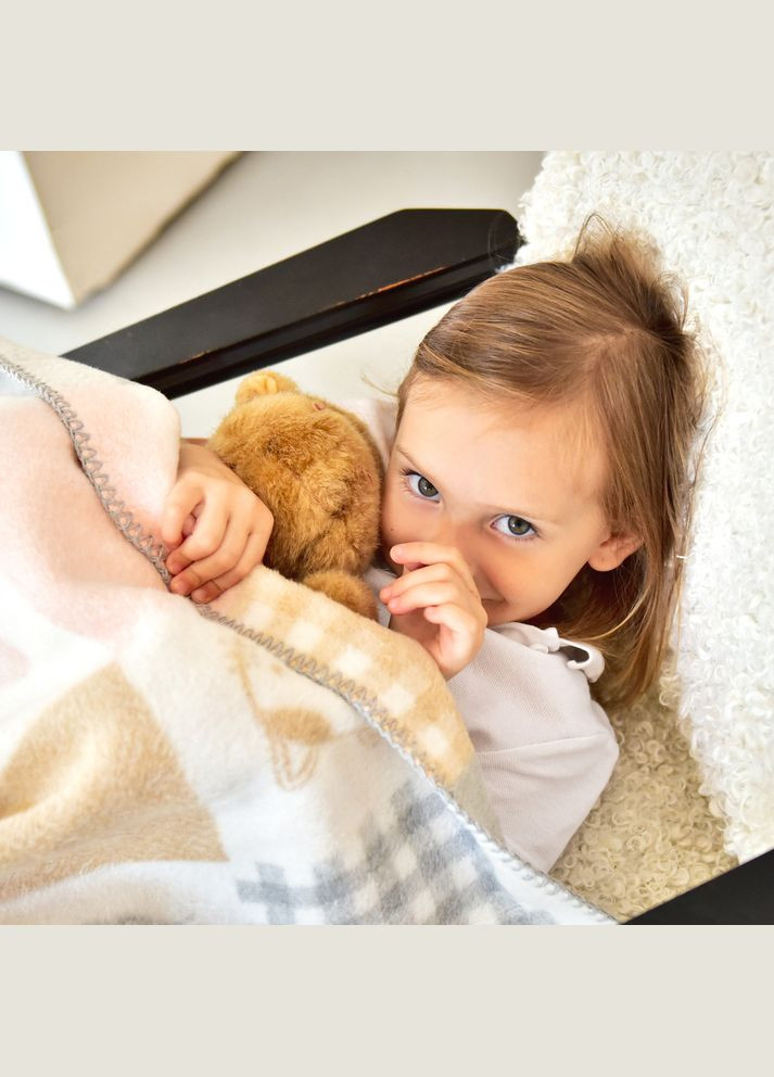 Плед детский 90х120 см хлопок натуральный хлопок теплый нежный в кроватку коляску котенок IDEIA (318501176)