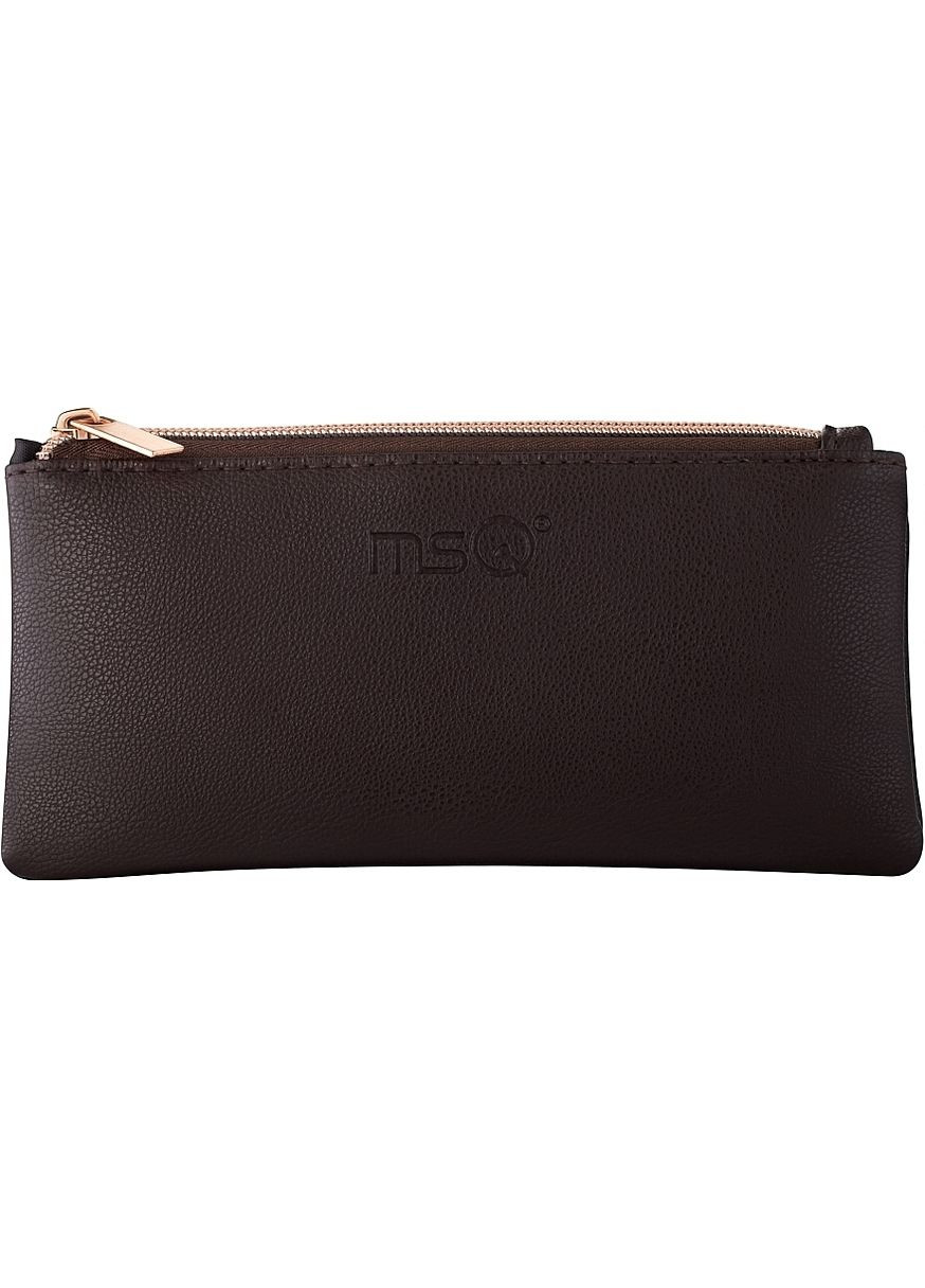 Набір пензлів для макіяжу в косметичці, коричневий 12шт (997322-27062838) Cosmo shop (368636562)