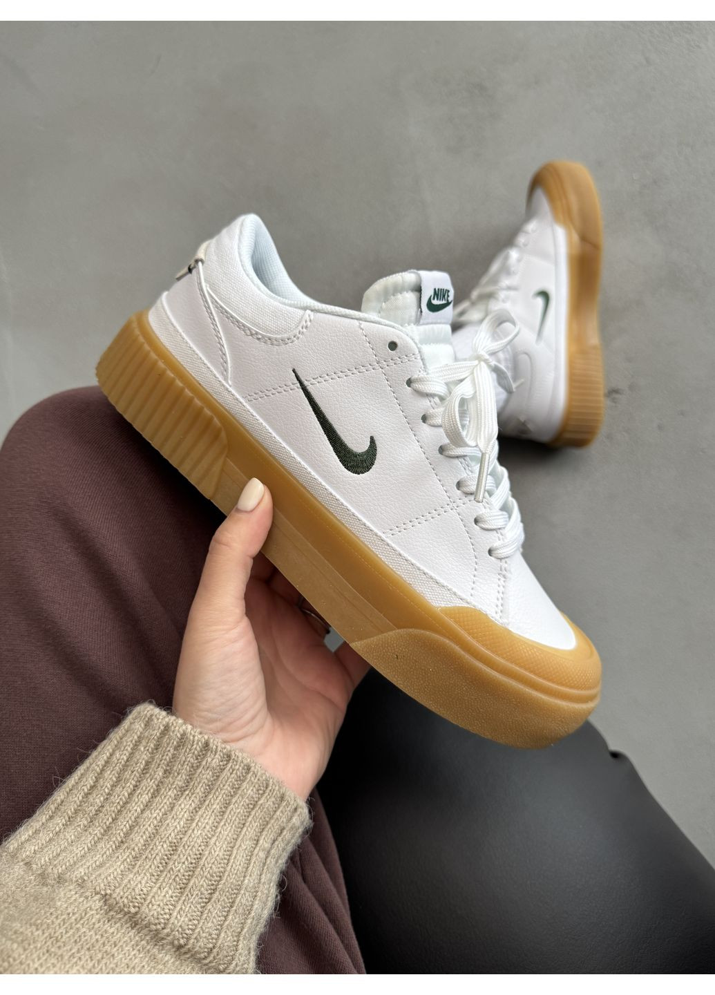 Белые демисезонные кроссовки мужские nike court legacy lift white / gym найк коурт легаси No Brand