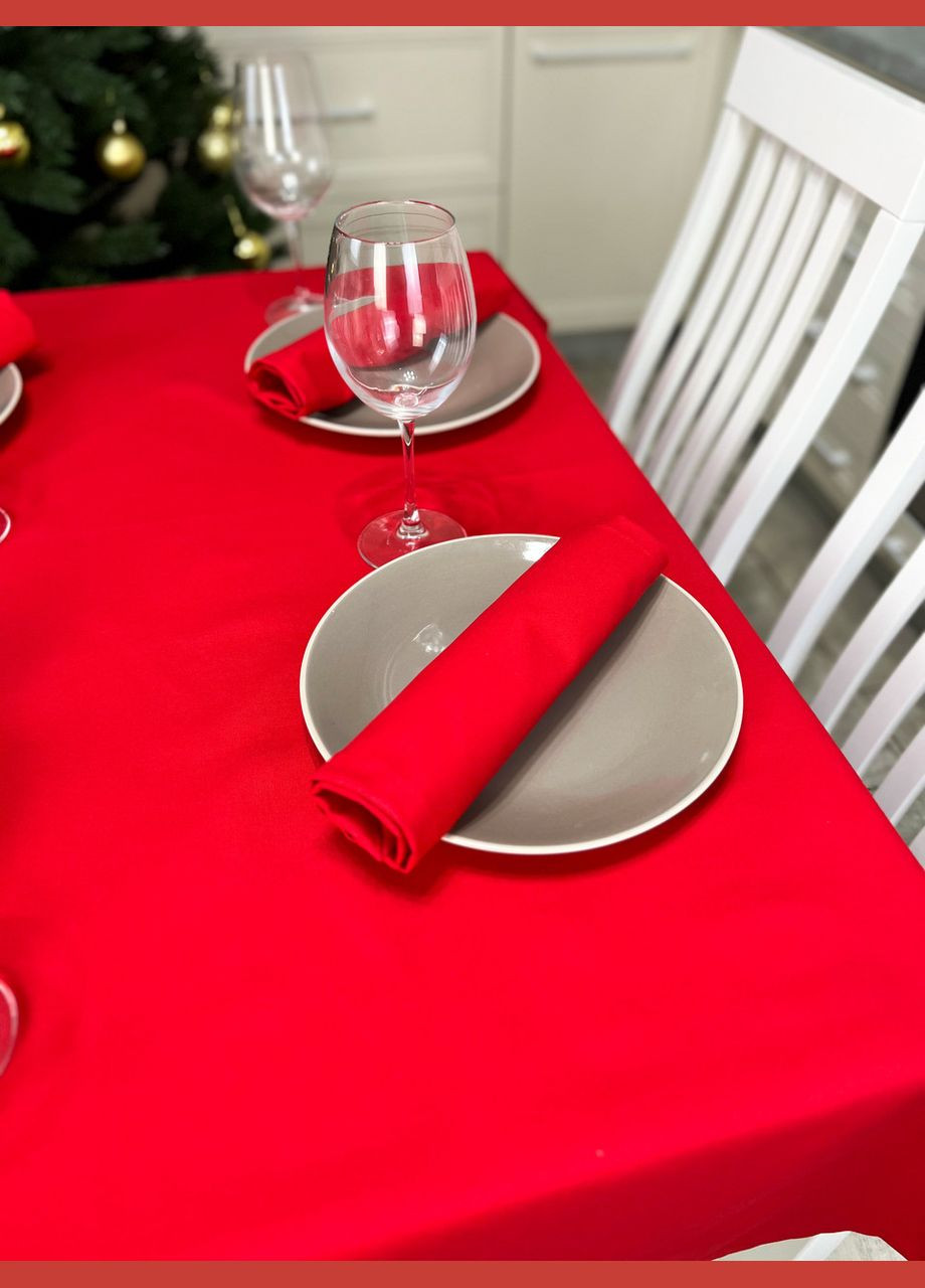 Водоотталкивающая Скатерть новогодняя " однотон" 110х110 см (+ 4 салфетки 30х40) No Brand (317275535)