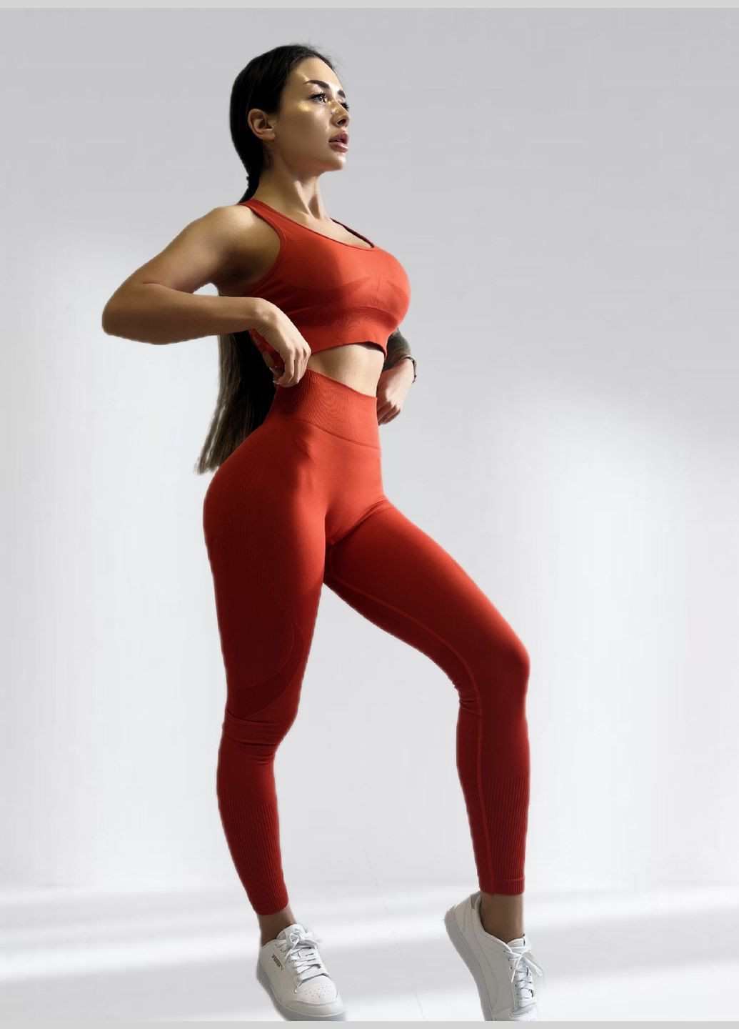 Костюм для фітнесу жіночий лосини пуш ап та топ LILAFIT (283324399)