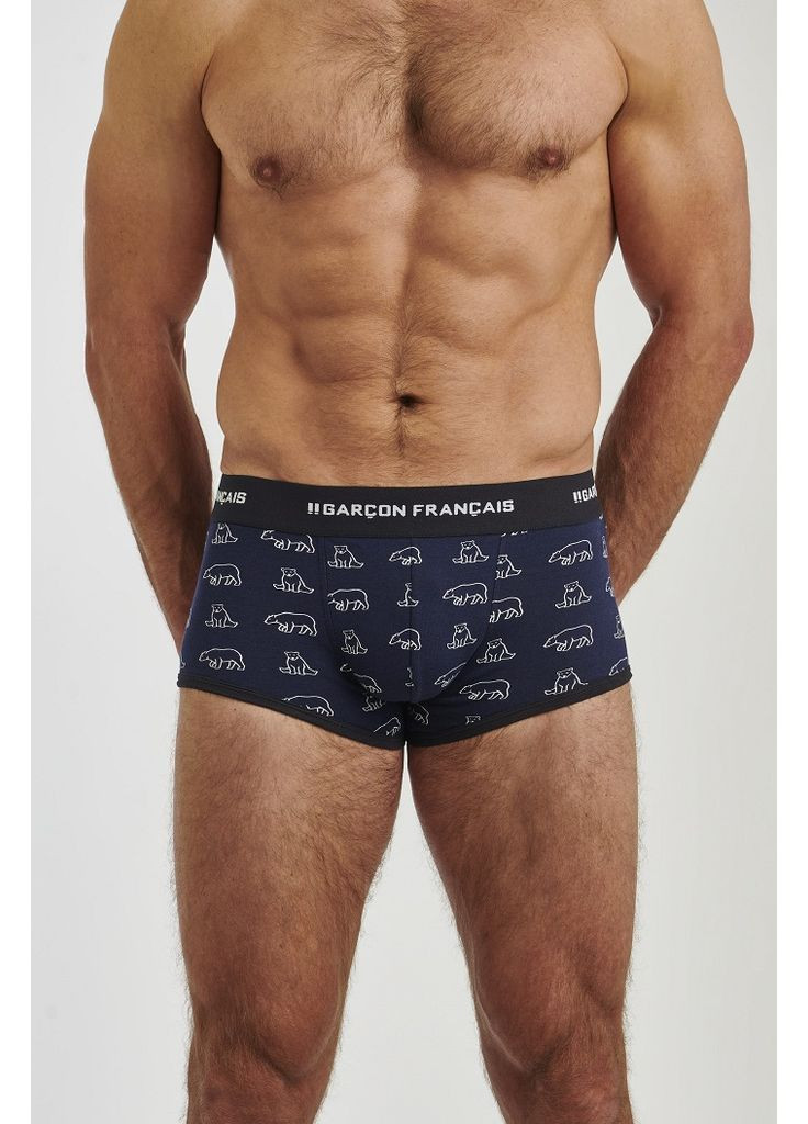 Трусы боксеры Shorty18OUR Синий с принтом полярного медведя Garcon Francais (364124107)