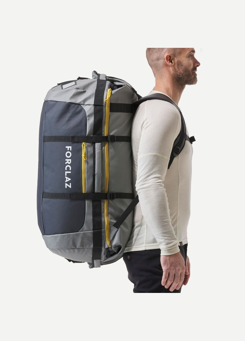 Спортивная Дорожная Сумка/Рюкзак для Трекинга 80-120л 74 x 45 x 40см Серый FORCLAZ (336550400)