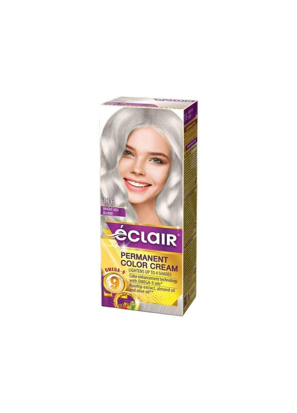 Крем-фарба для волосся 11.6 Яскравий попелястий блондин (з олією OMEGA 9) ТМ Eclair Canina (337994712)