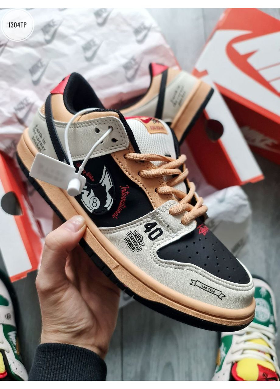 КРОССОВКИ ЖЕНСКИЕ NIKE DUNK LOW X STUSSY 40TH ANNIVERSARY НАЙК СБ ДАНК No Brand комбинированные демисезоны (369390358)