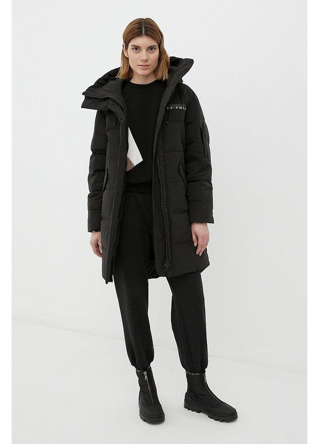 Черный зимний Пуховик Finn Flare
