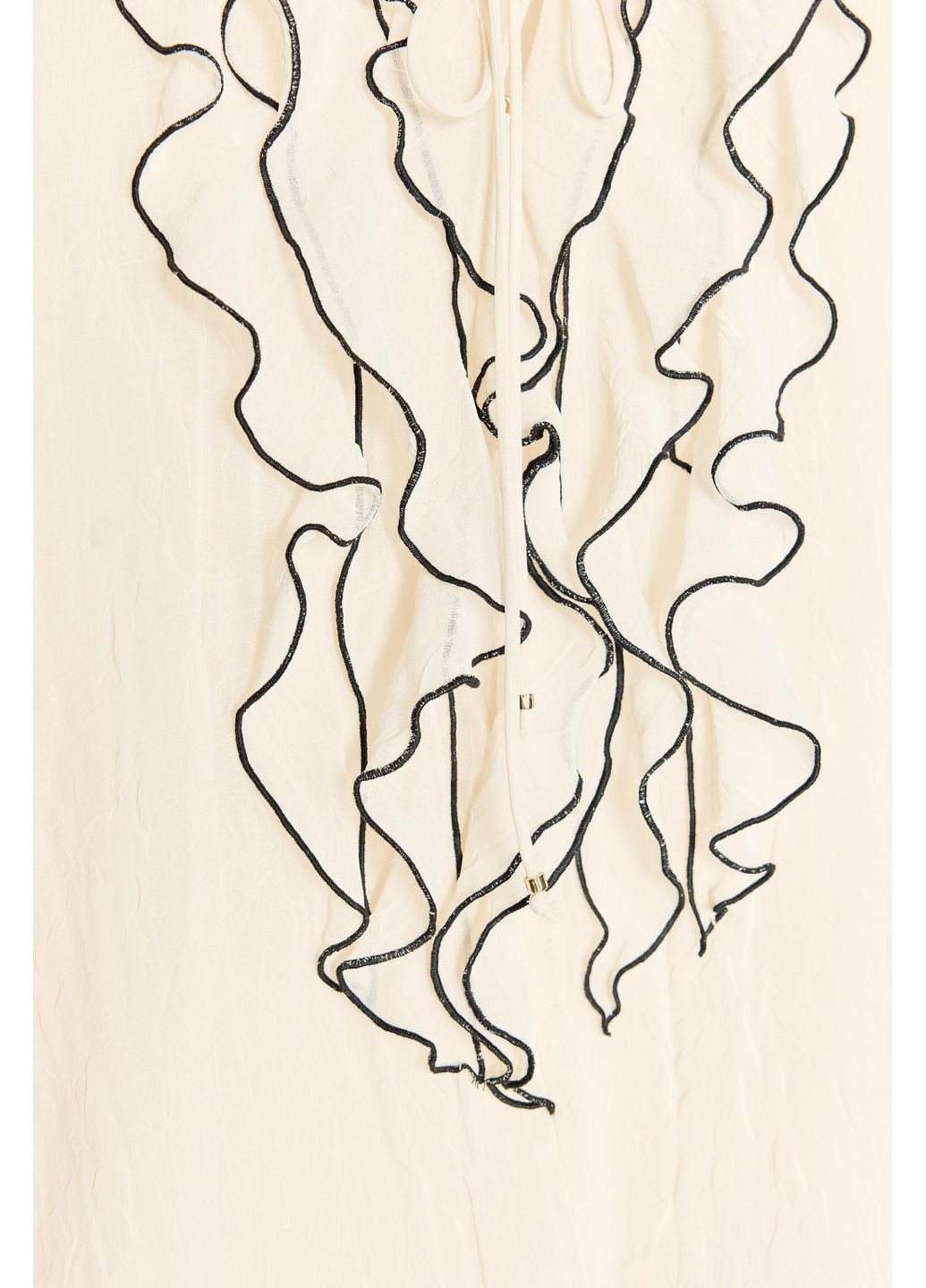 Бежевая полупрозрачная блуза с воланами Zara