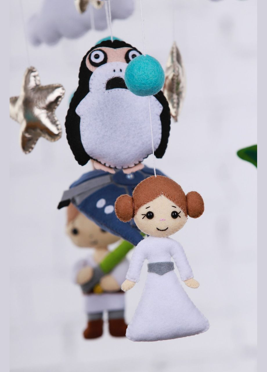 Дитячий мобіль на ліжечко для немовлят WooolyWool «Прибульці» No Brand (342757834)