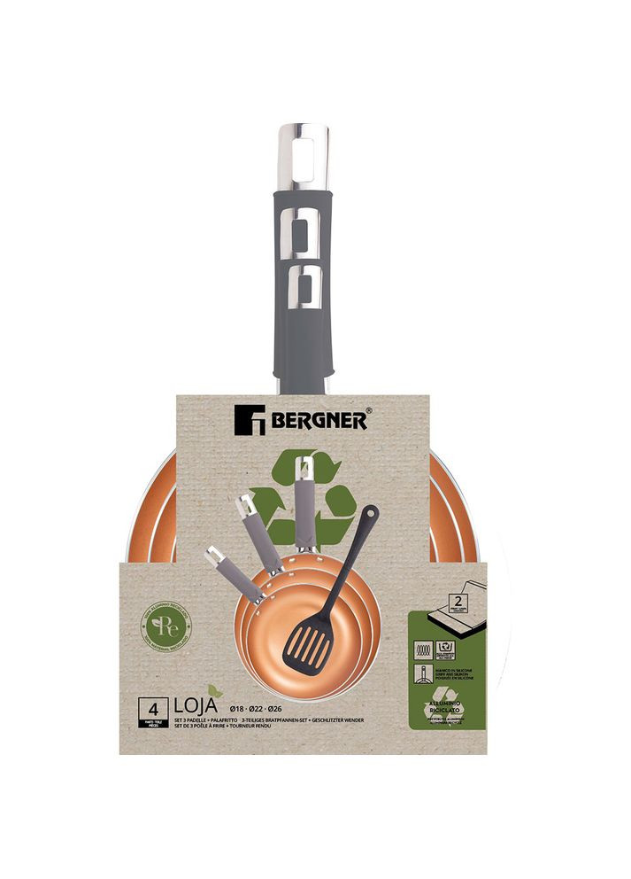 Набір сковорідок Loja Reeco 18+22+26 см (BGEU-5582) Bergner (307437375)