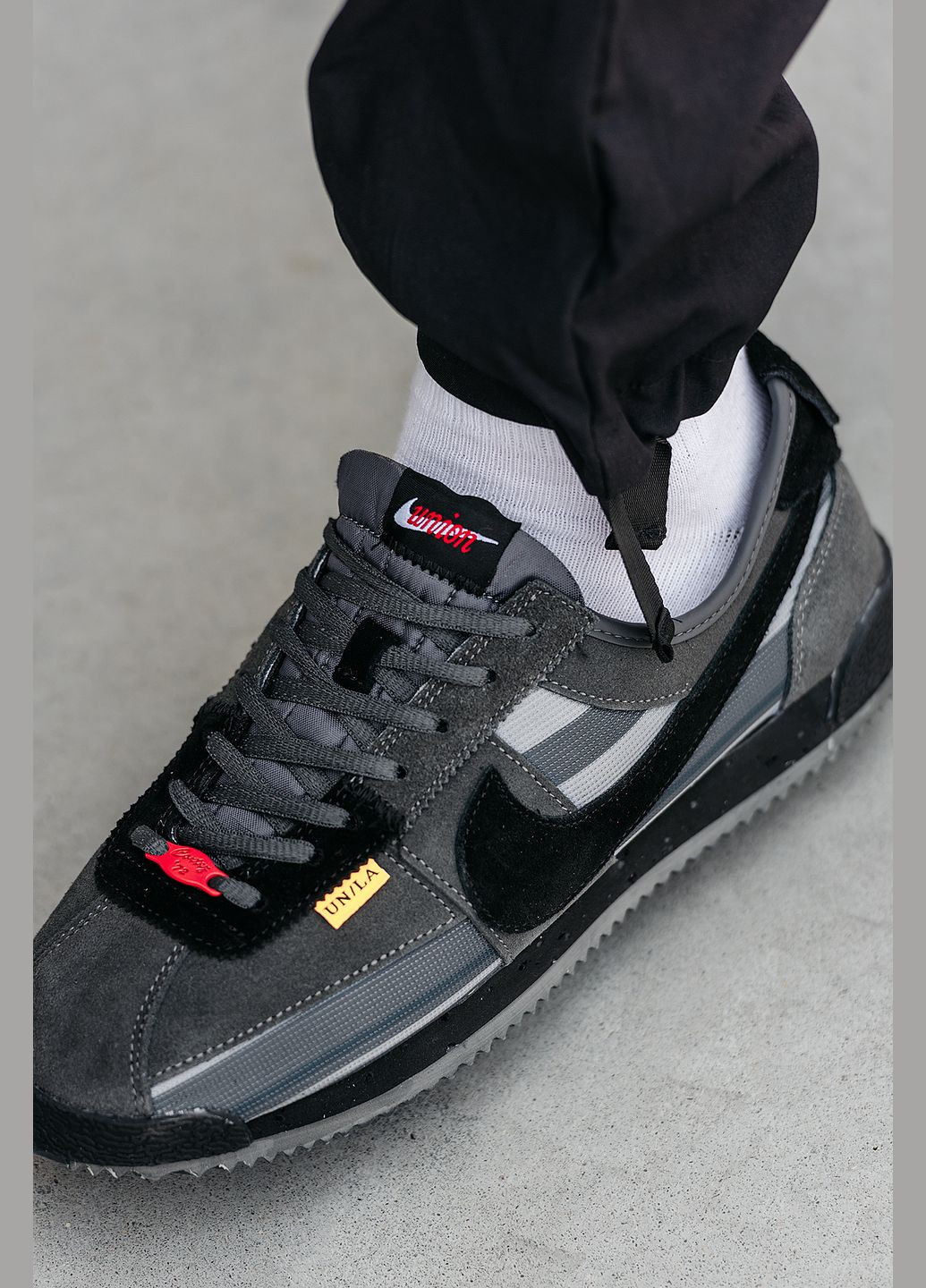 Серые демисезонные кроссовки мужские Nike Cortez x Union L.A