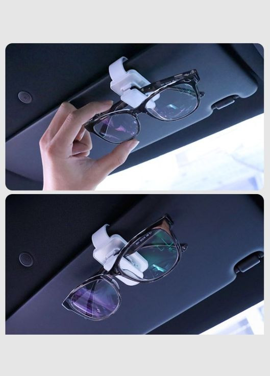 Тримач для окулярів на сонцезахисний козирок Білосірий (М680157) YONG XUN (314808309)