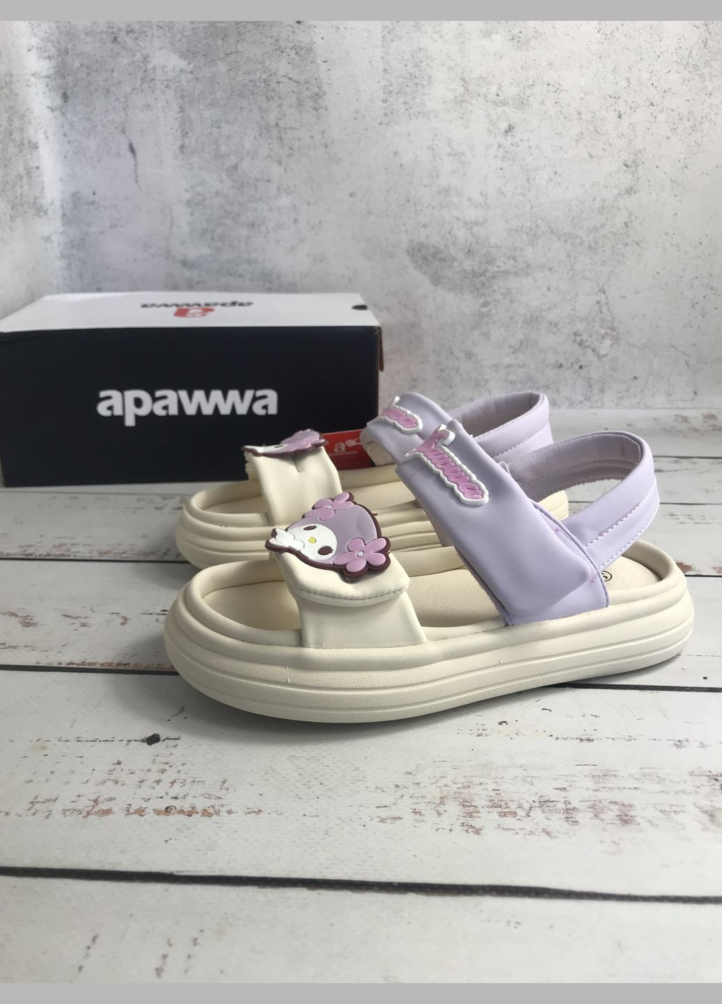 Сандалі босоніжки дитячі для дівчаток Фіолетово-бежевий (315) Apawwa (338438577)