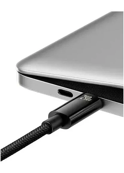 USB-кабель на 240W Type-C на Type-C Tungsten Gold Fast Charging (3M, 240W). Black Baseus (384224667)