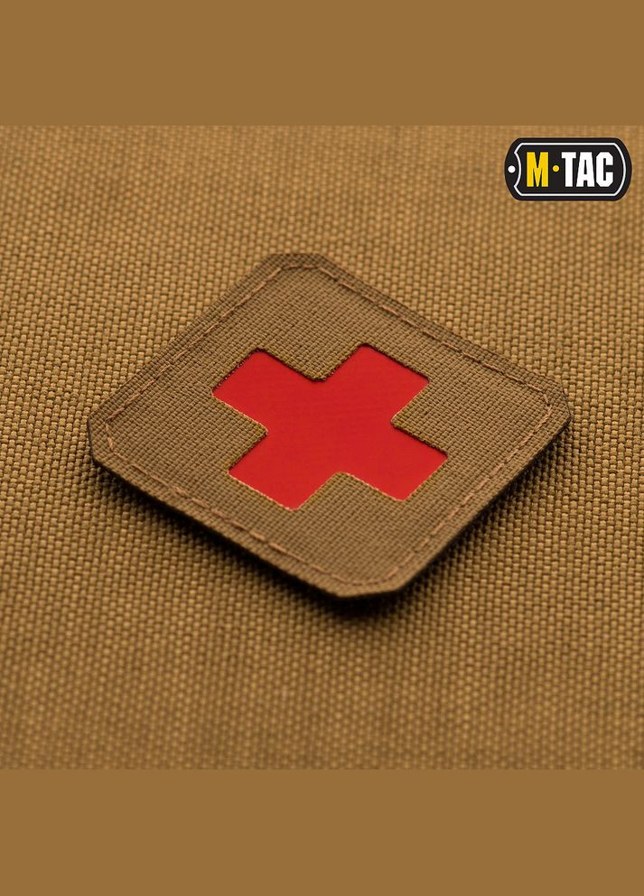 Нашивка Medic Cross Laser Cut Coyote/Red M-TAC (315146858)