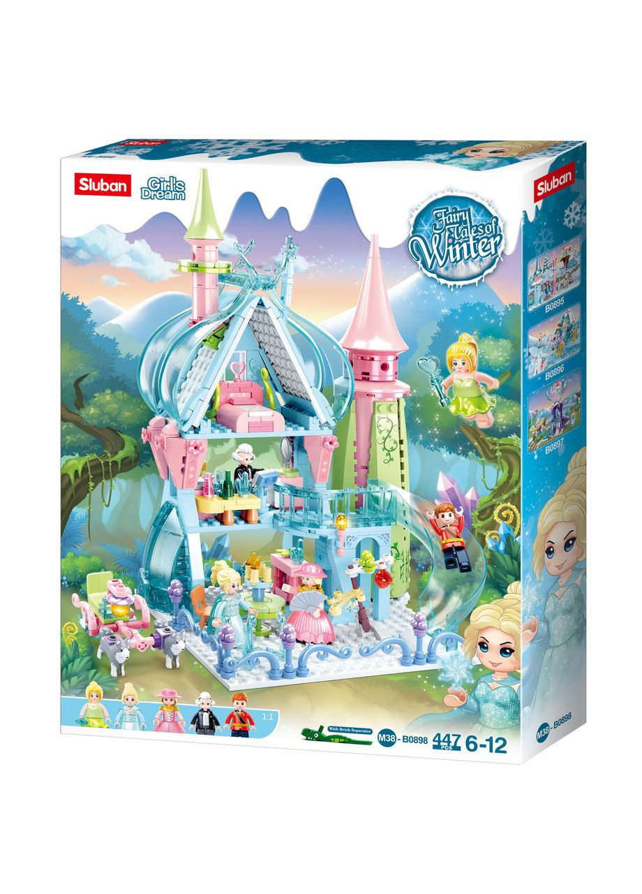 Конструктор для дівчинки замок, парк розваг, фігурки, 447 деталей M38-B0898 Sluban (325484274)