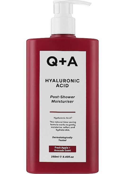 Увлажняющий крем после душа с гиалуроновой кислотой Hyaluronic Acid Post-Shower Moisturiser 250ml (1248787-31016418) Q+A (368654144)