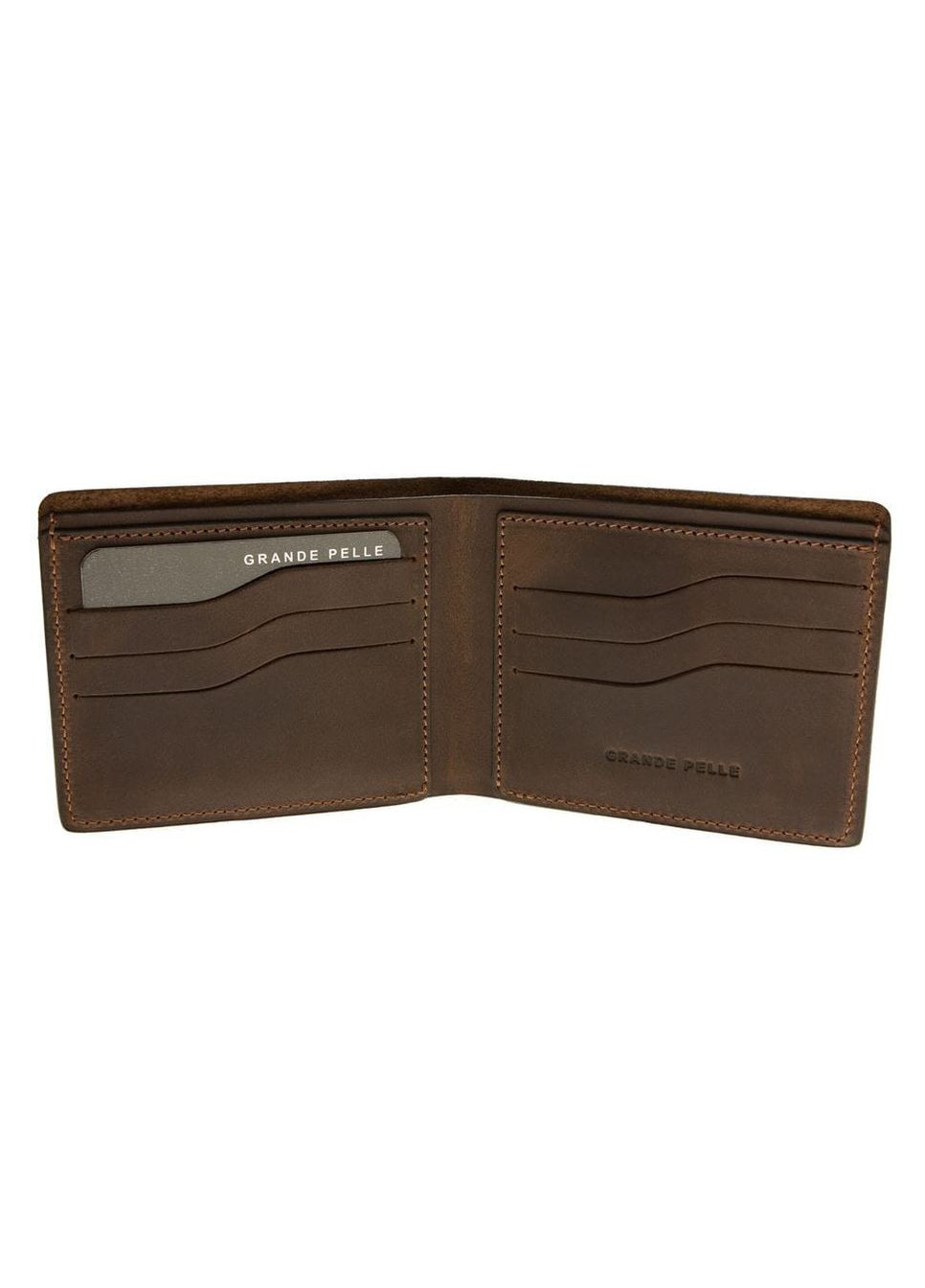 Портмоне мужское кожаное Onda коричневое 507120 Grande Pelle (329440791)