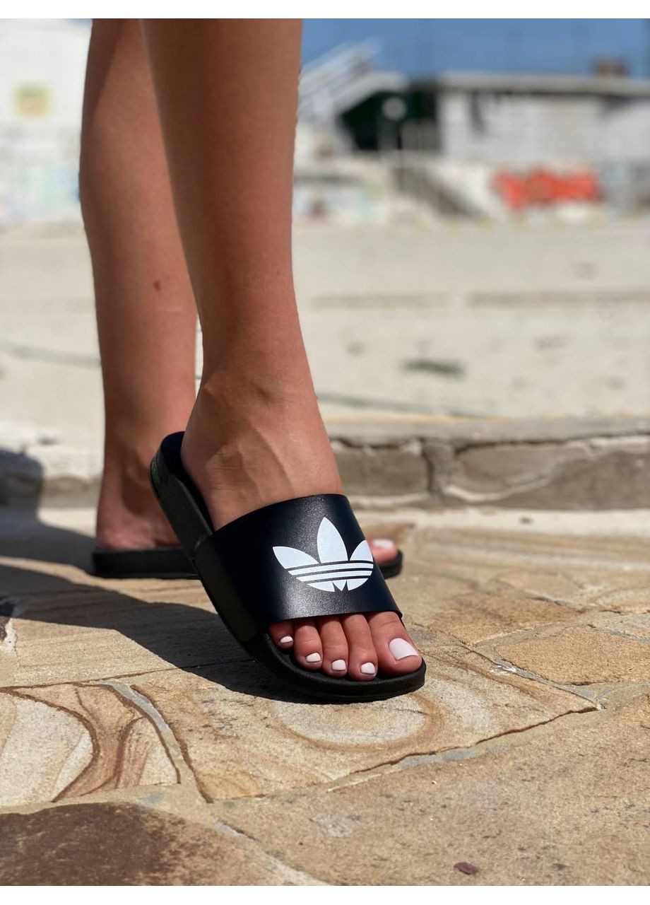 КРОСІВКИ ЖІНОЧІ ADIDAS BLACK LOGO WHITE АДІДАС No Brand чорні демісезони (368858021)