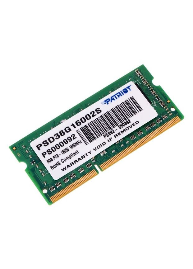 Пам'ять оперативна для ноутбука DDR3 8 ГБ 1600 МГц SO-DIMM PSD38G16002S Patriot (282001355)
