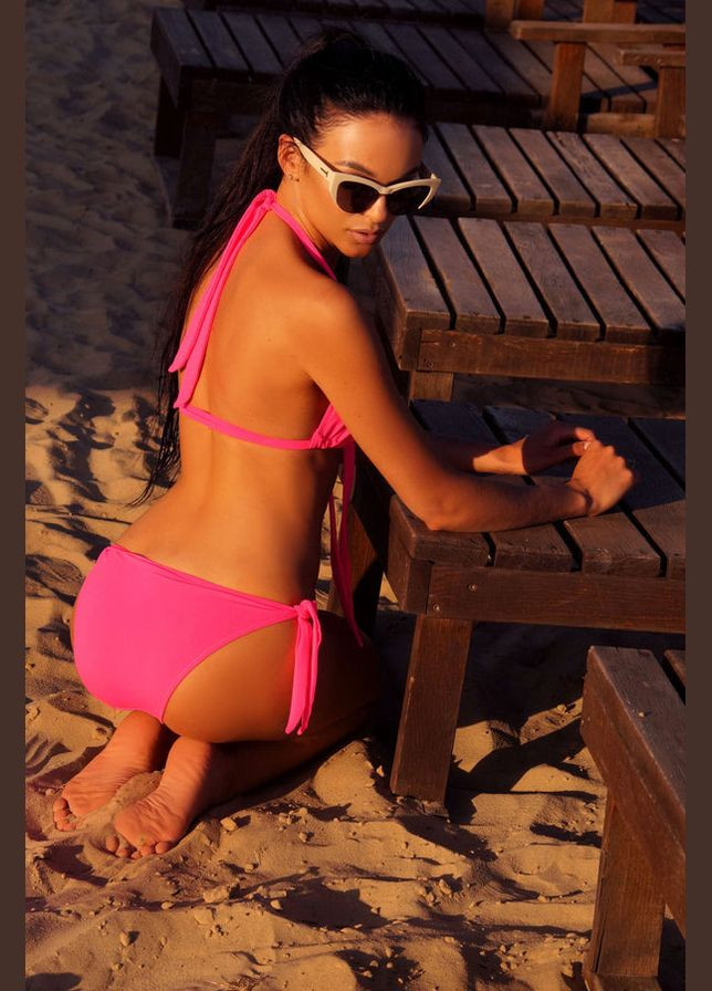 Розовый летний купальник бикини с завязками бикини TOTALFIT KR3-C35 pink