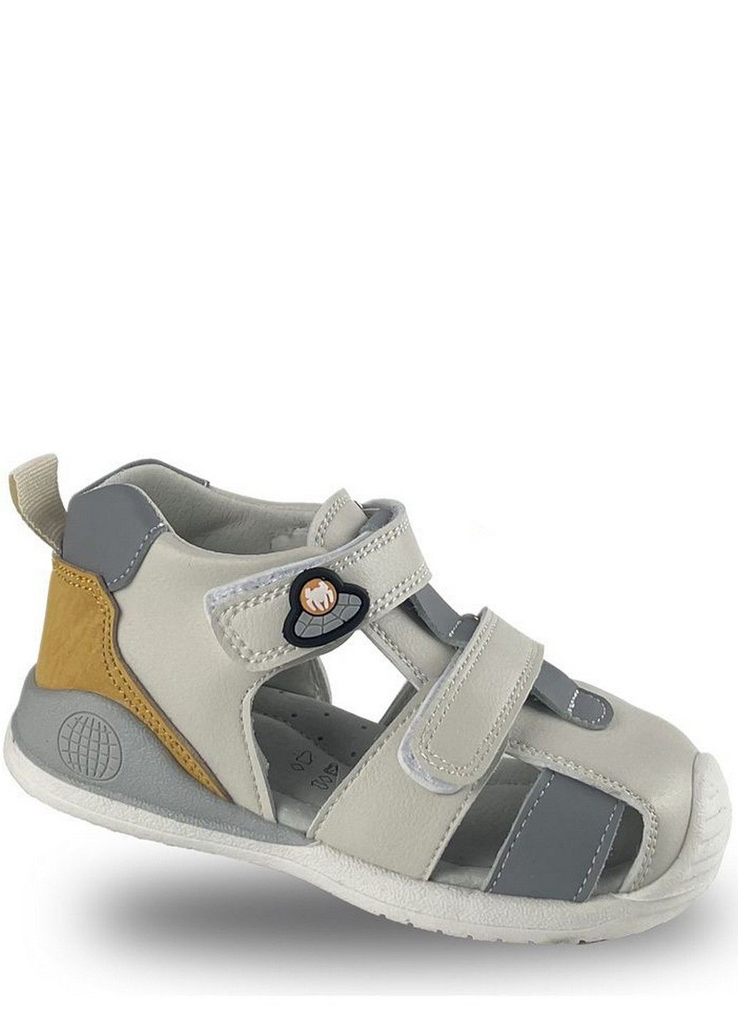 Серые кэжуал кожаные сандалии mn20403-1 Jong Golf