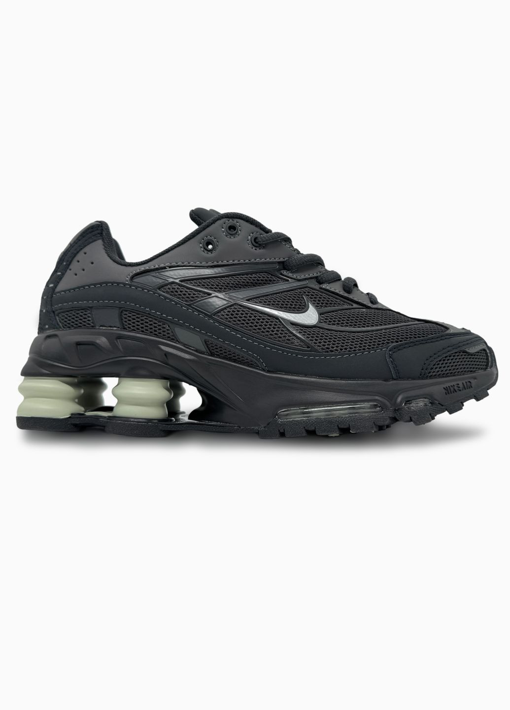 Черные демисезонные кроссовки мужские nike shox ride 2 sp x supreme black green | найк шокс райд черные No Brand