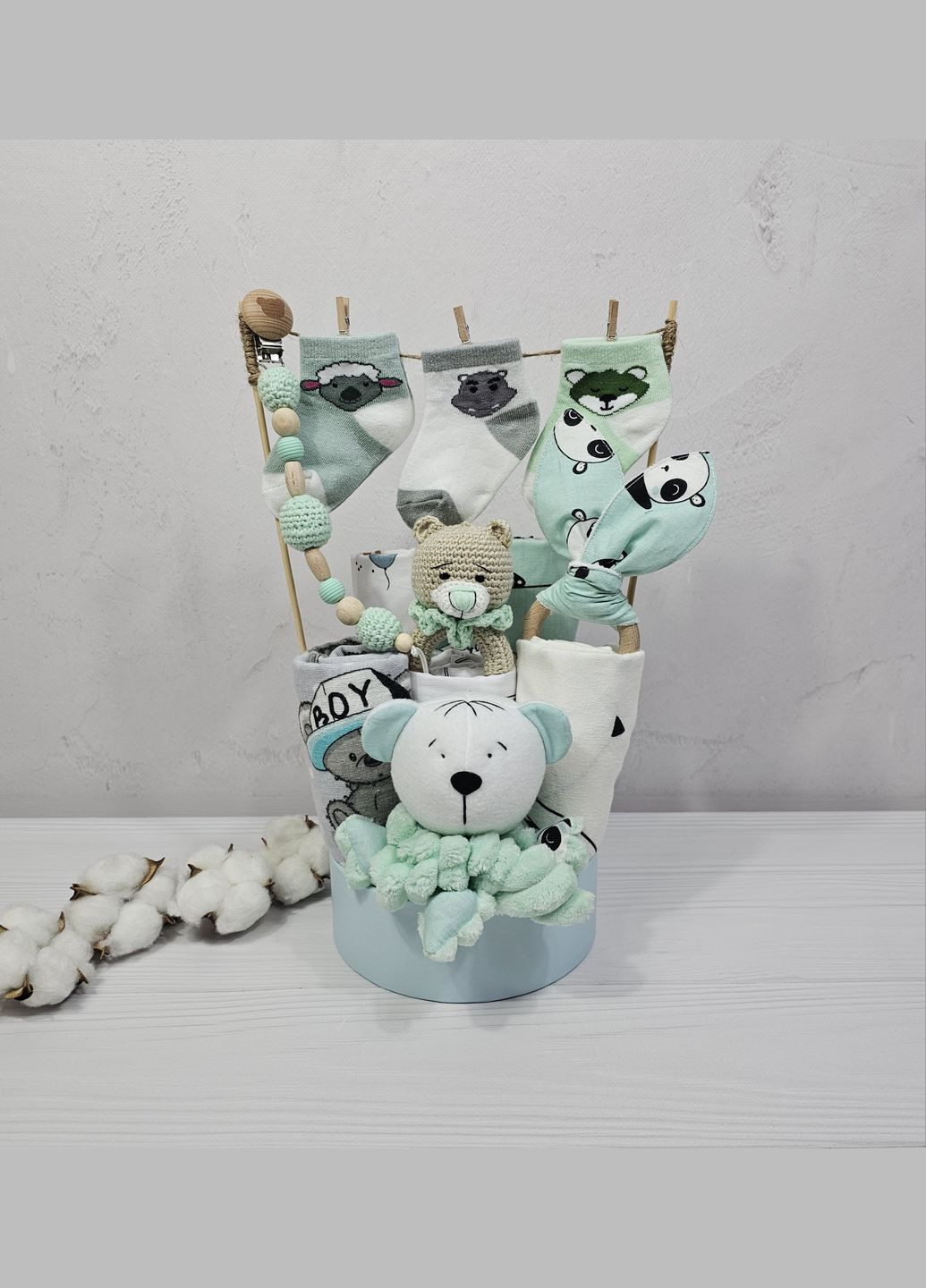 Букет из пеленок для младенцев a.l.babybox Панды акробаты No Brand (311656167)