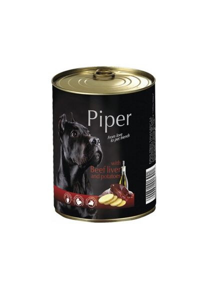 Вологий корм для собак Piper Dog з яловичою печінкою та картоплею 400 г (5902921300304) Dolina Noteci (279562320)