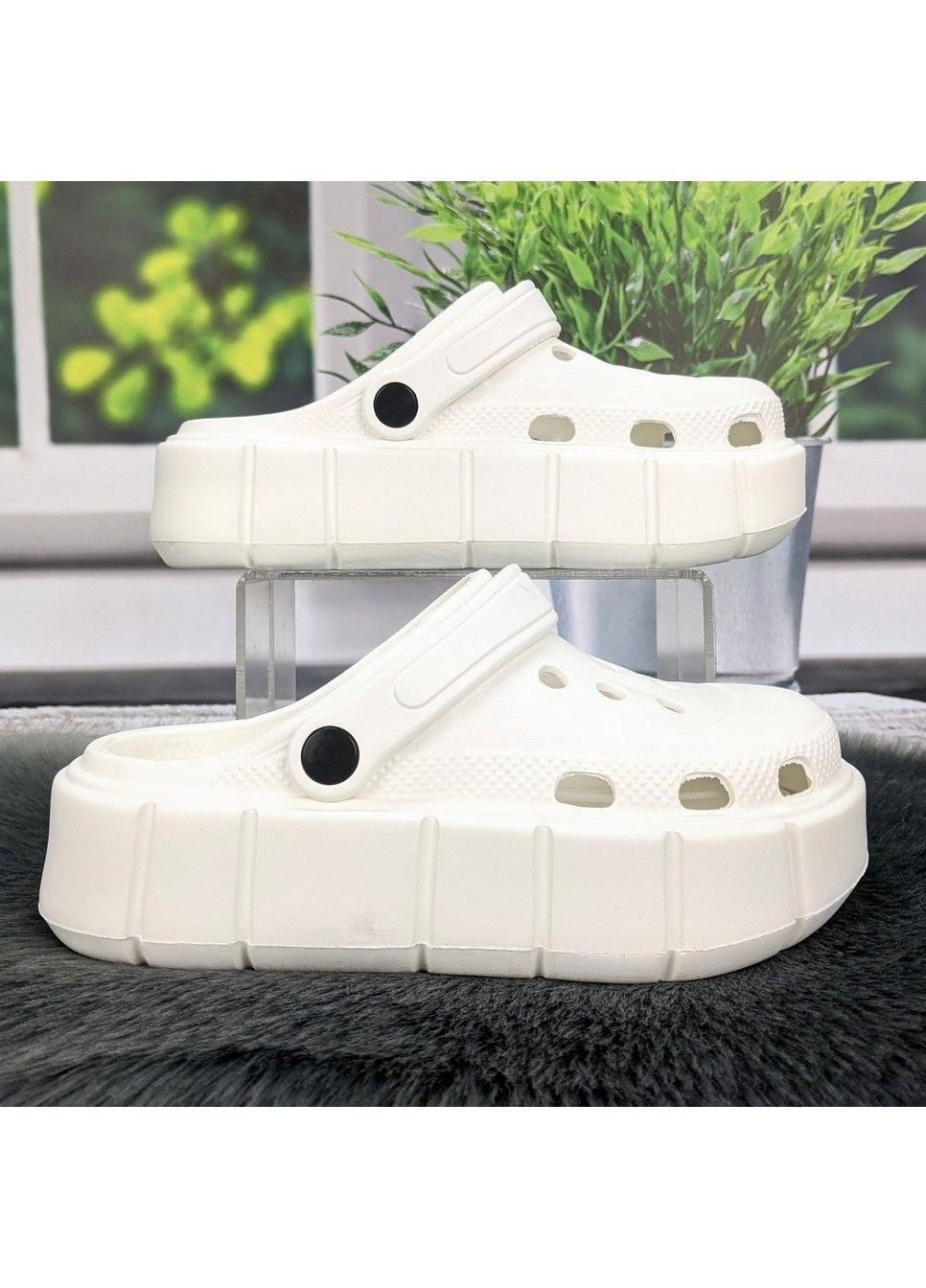 Кроксы женские пена на платформе Progress (333801466)