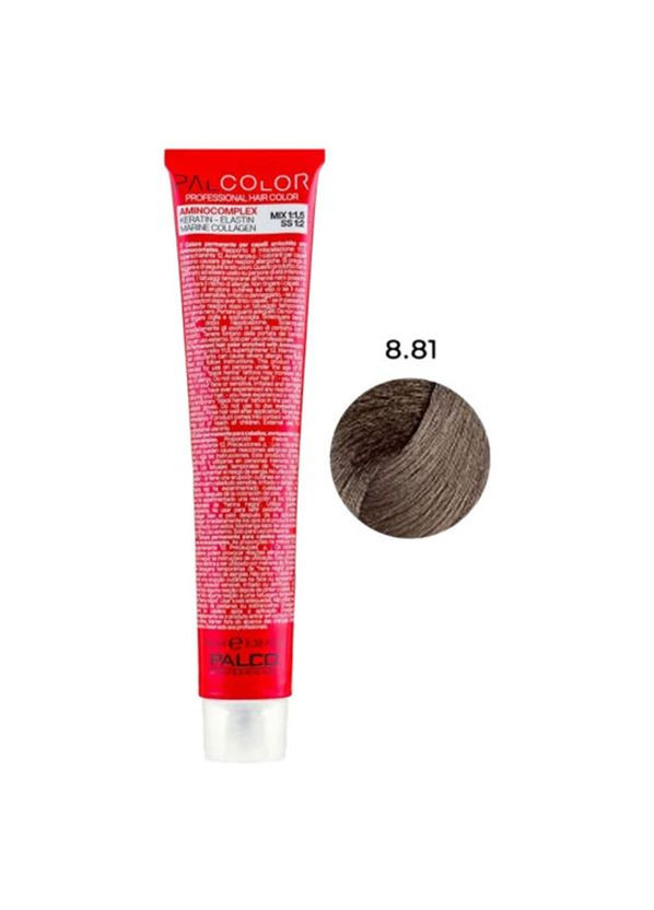 Крем-фарба для волосся з комплексом амінокислот 8.81 світло-русявий коричнево-попелястий 100мл Palco (321980249)