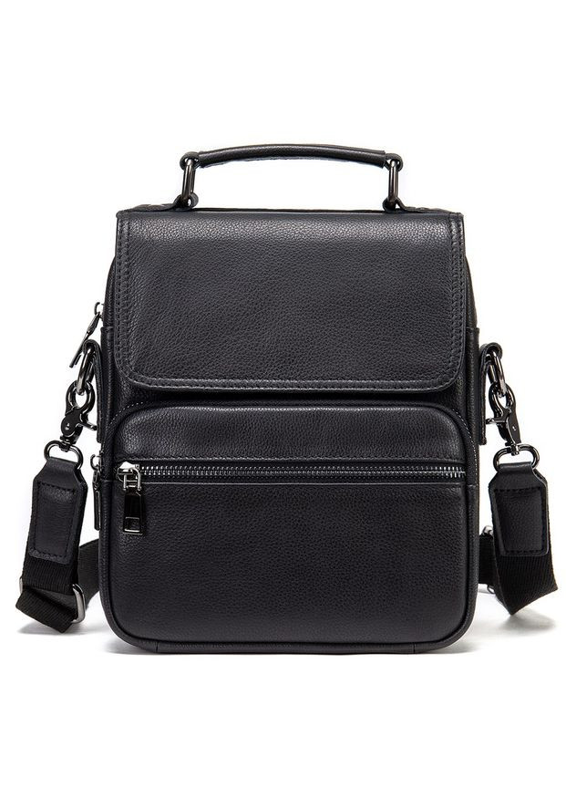 Шкіряна сумка крос боді чоловіча месенджер через плече чорна 20367 Vintage (329196976)