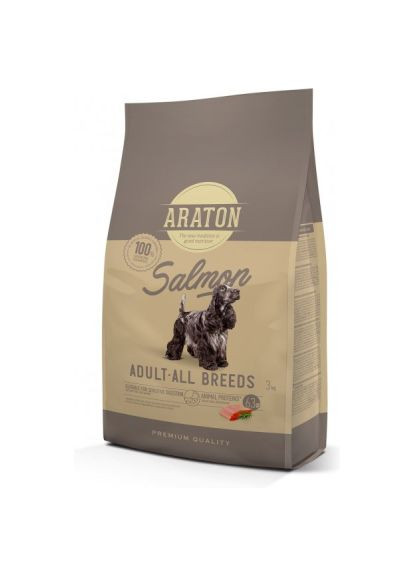 Сухий корм для собак (ART47482) ARATON Salmon Adult All Breeds 3 кг (370019063)