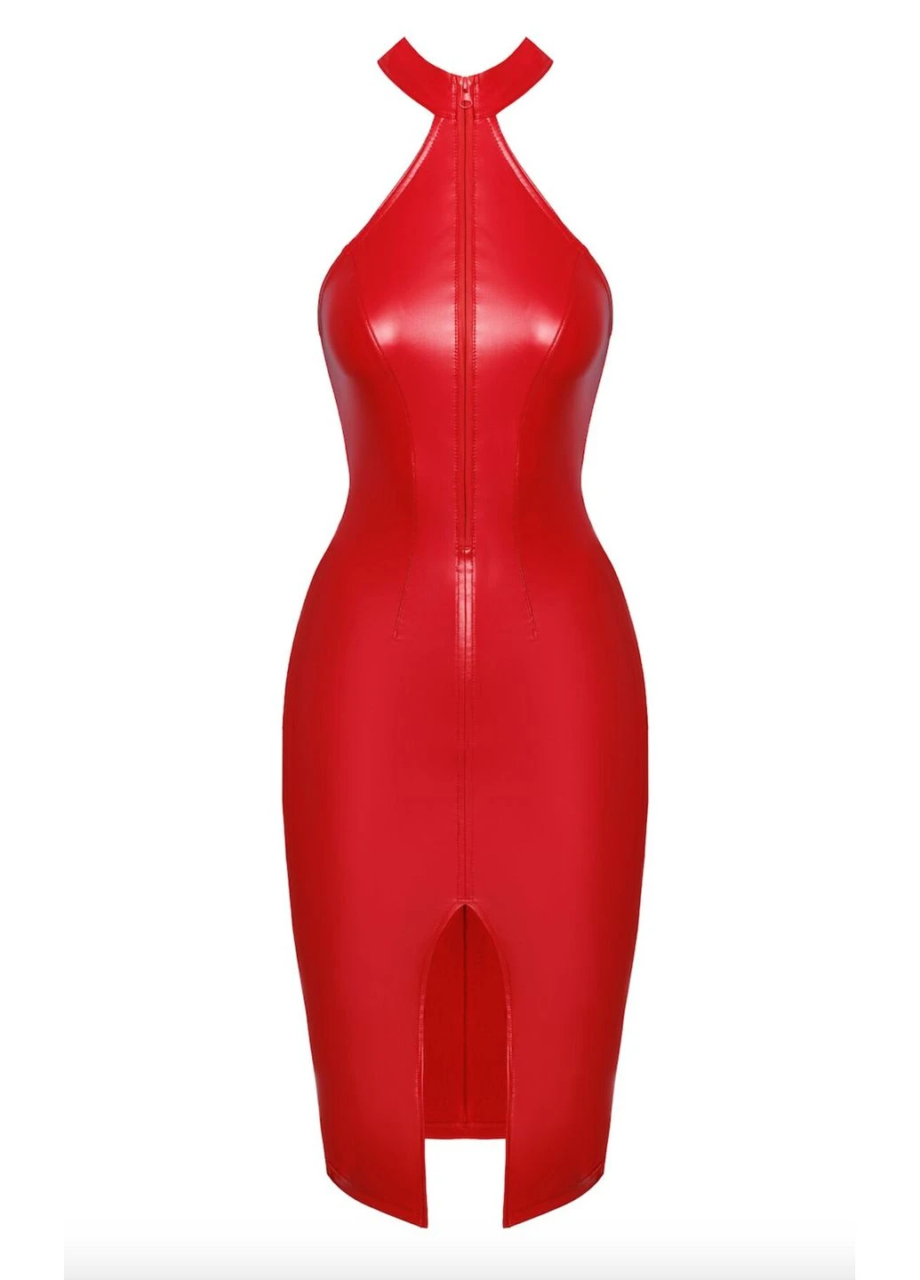 Червона сукня f354 red powerwetlook dress Noir Handmade