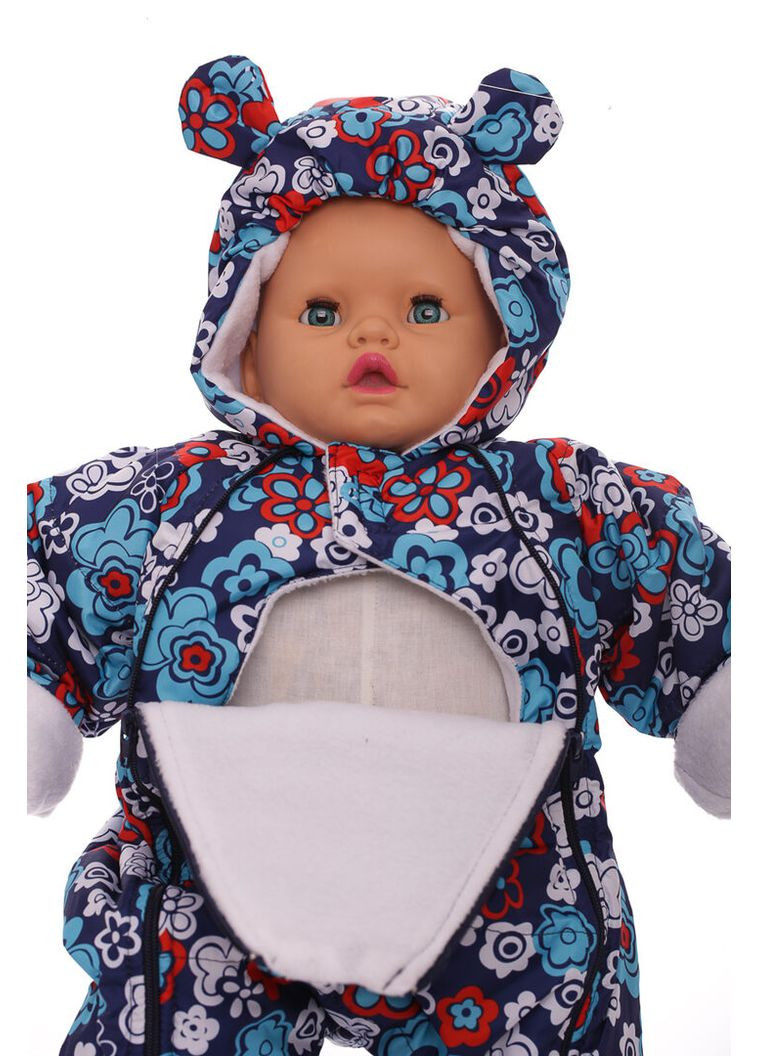 Мужчина на флисе звездочка с принтом в цветочек синий 74 см (45040) BABYKROHA (315340849)