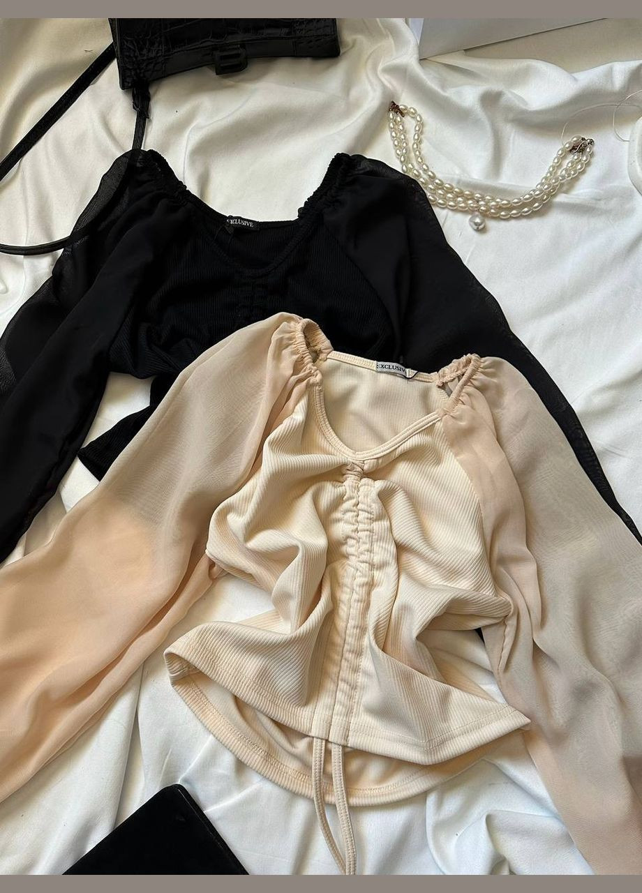 Топ з рукавами воланами No Brand (314886926)